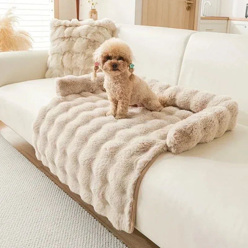 Dog Beds for Large Dogs - Pet Basket Bed with Cushions & Bedding