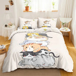 Load image into Gallery viewer, 3PCS Cartoon Cat Bedding Set - Cute Printed Duvet Cover &amp; Pillows
