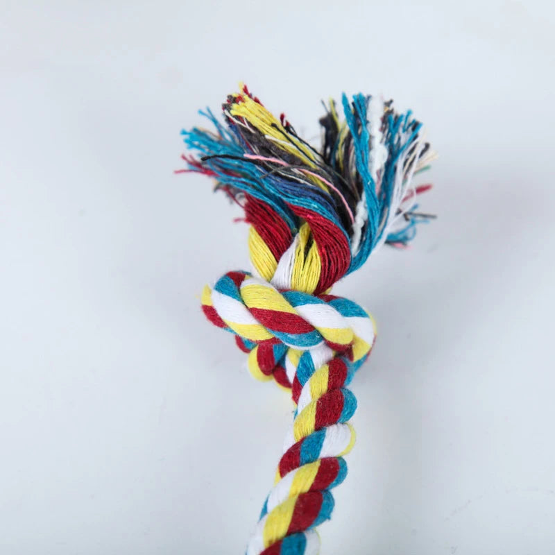 Durable Cotton Rope Dog Toy – Random Knot Design for Teeth Cleaning