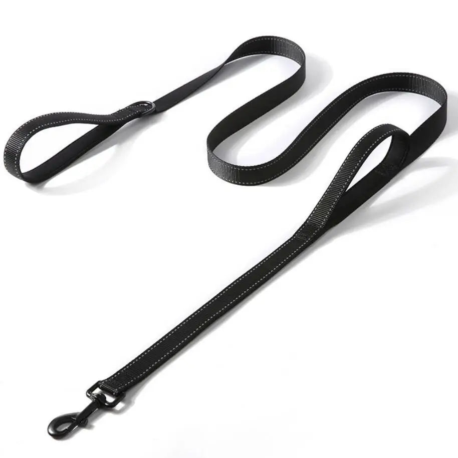 Heavy Duty Reflective Dog Leash – Padded Double Handle for Training & Control