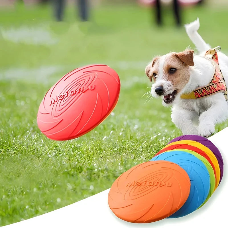 Multicolor Silicone Flying Disc – Durable Dog Chew & Training Toy