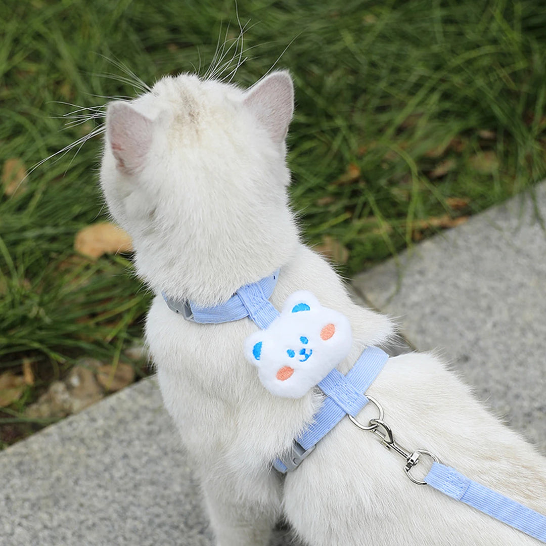 Cat& Dog Harness and Leash Set - Adjustable Breathable Pet Harness
