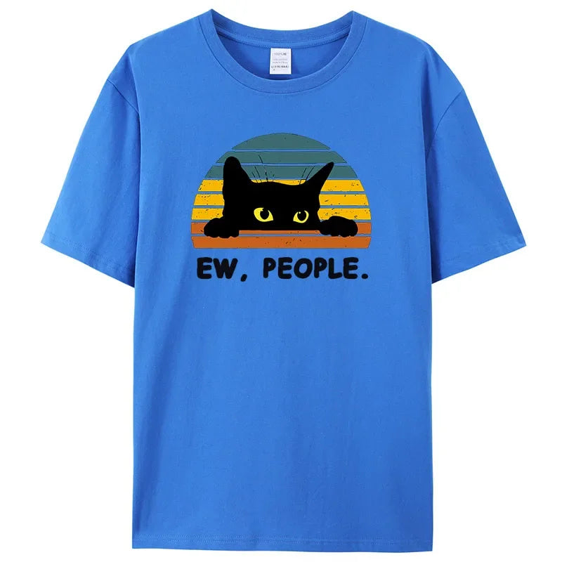 Cozy Cat Printed T-Shirt - High Quality Cotton Anime Tee Unisex