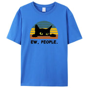 Cozy Cat Printed T-Shirt - High Quality Cotton Anime Tee Unisex