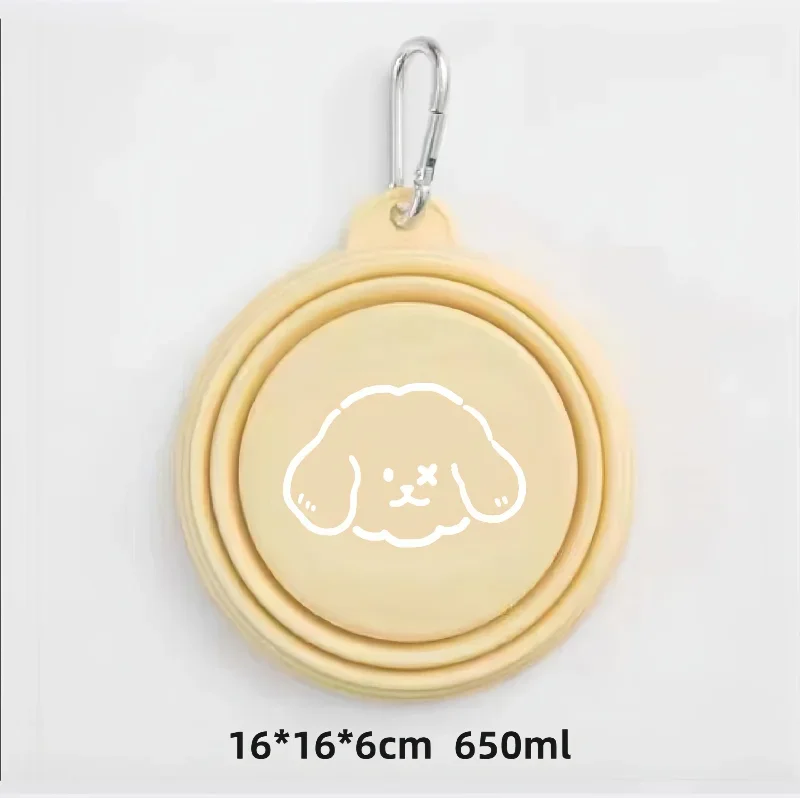 Foldable Silicone Dog & Cat Bowls 350ml/650ml Portable Travel Food & Water Tray