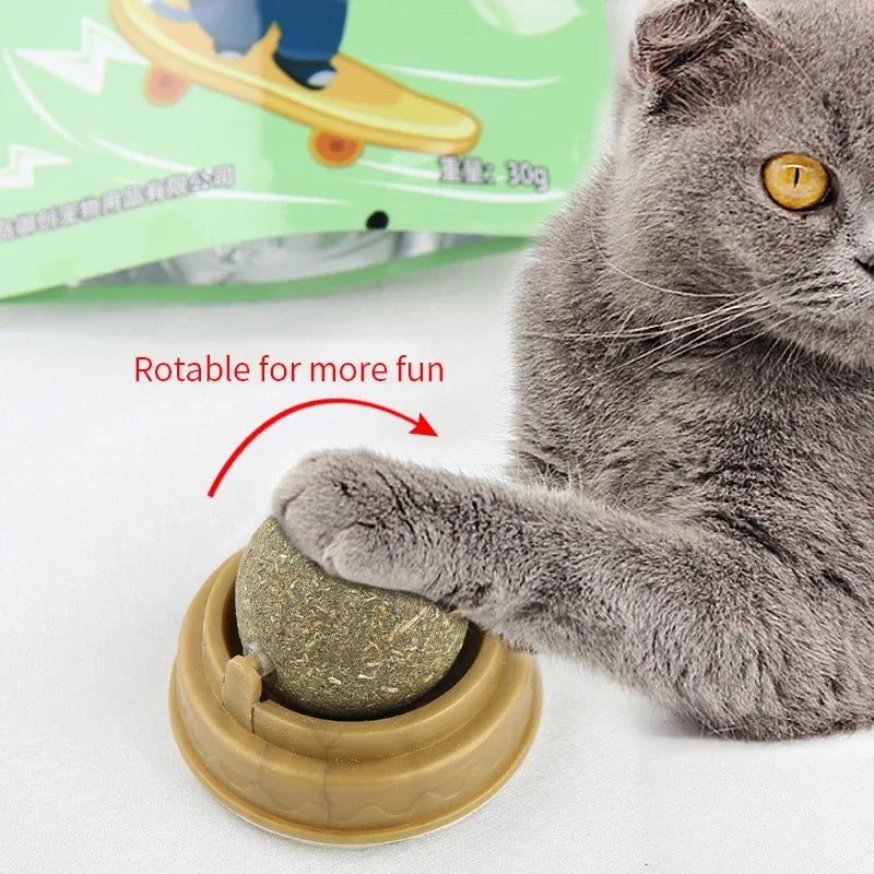 Natural Catnip Wall Ball Toy – Healthy Catnip Treats for Digestion & Play