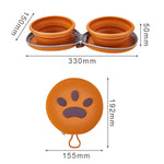 Load image into Gallery viewer, 2-in-1 Foldable Silicone Pet Food &amp; Water Bowl – Portable Dual Dog &amp; Cat Bowl for Travel
