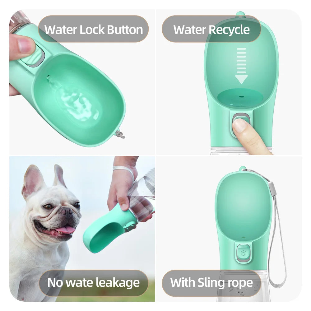 Portable Dog Water Bottle - Leakproof Outdoor Drinking Bowl