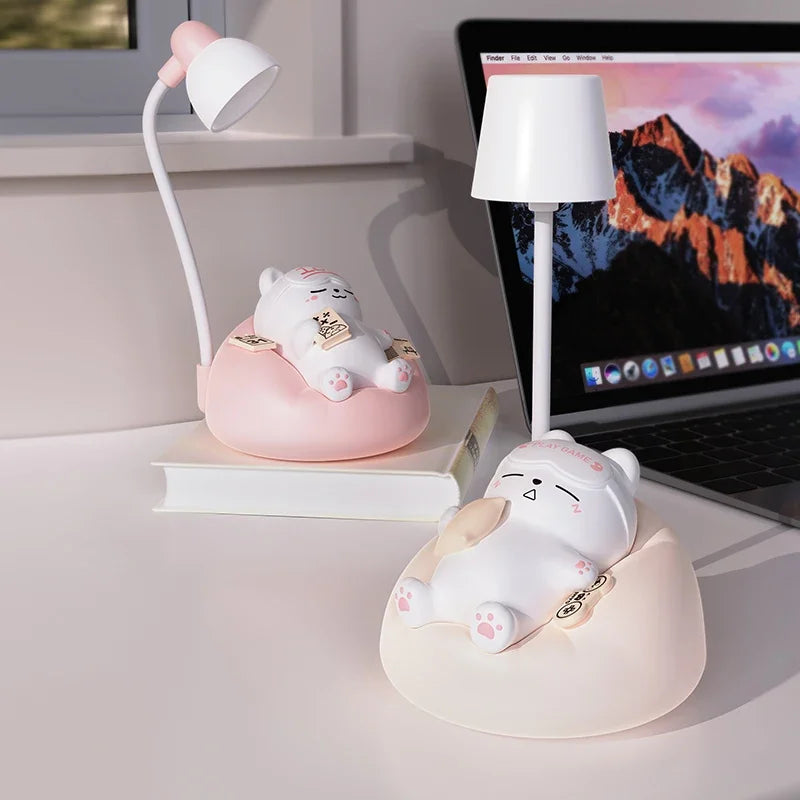 Cute Cat Night Light - Rechargeable Silicone Children's Sleeping Lamp