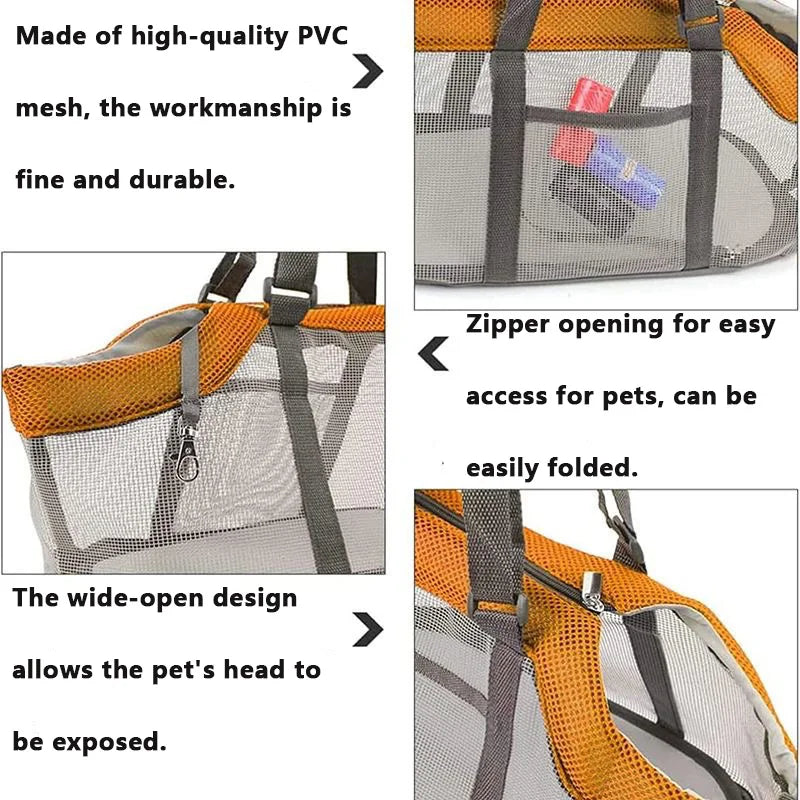 ransparent Breathable Outdoor Pet Bag – Large Capacity Shoulder Carrier