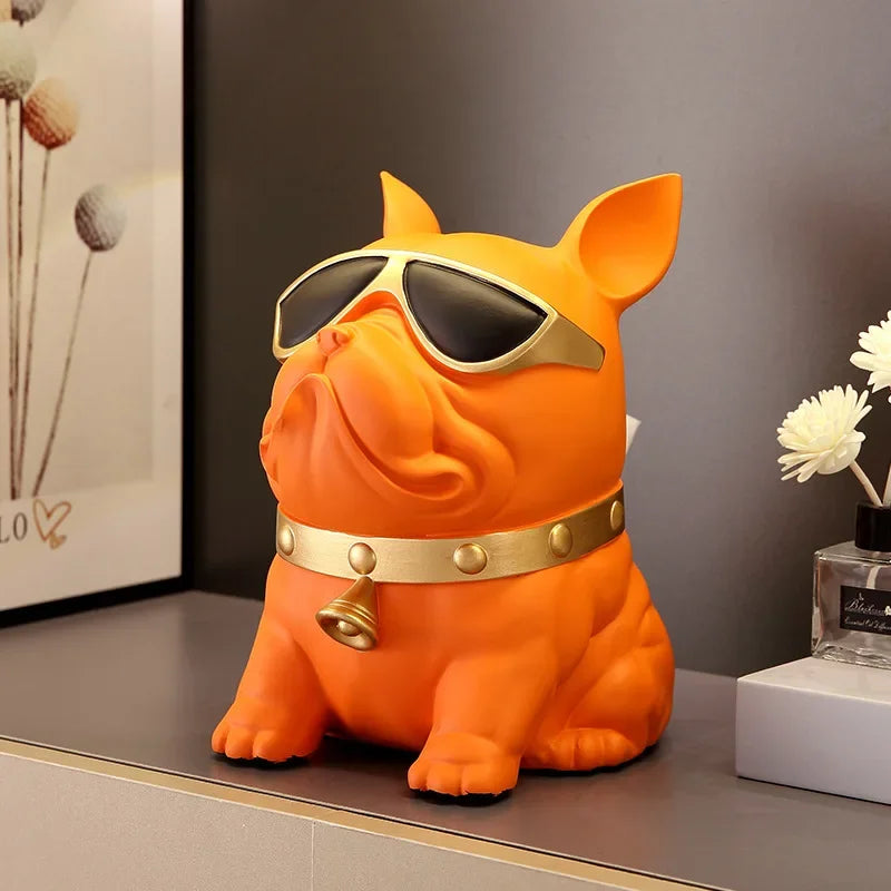 ERMAKOVA French Bulldog Tissue Box - Modern Luxury Dog Statue Ornament