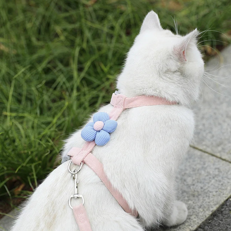 Cat& Dog Harness and Leash Set - Adjustable Breathable Pet Harness
