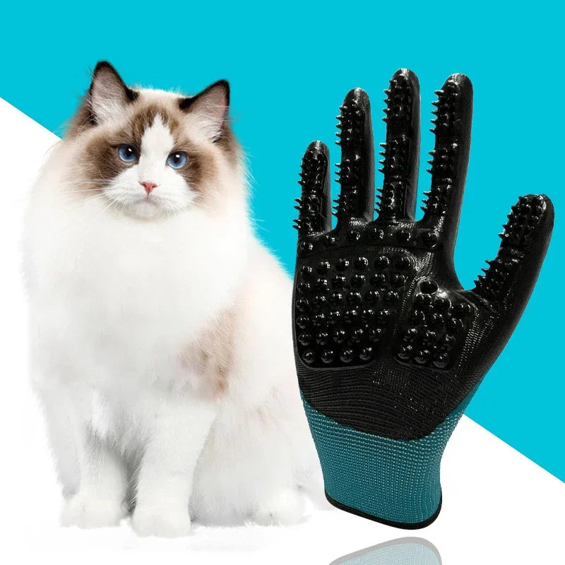 Pet Grooming Gloves - Silicone Massage Brush for Dog Cat Bathing