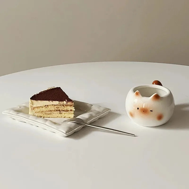 Ceramic Cat Shaped Mug - Cute Siamese Coffee Cup Birthday Gift