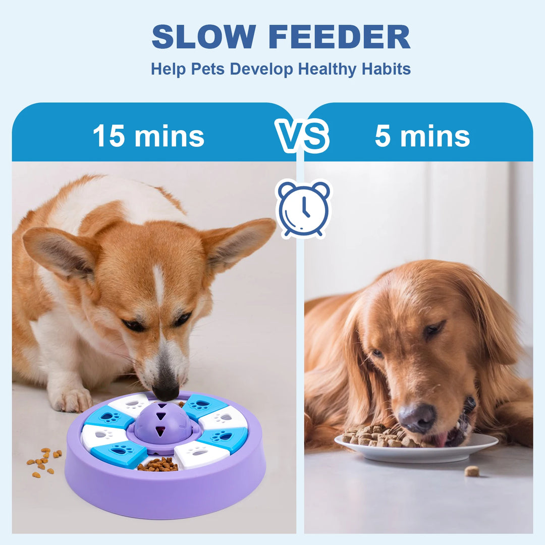 Slow Feeder Dog Toy Interactive Puzzle Bowl for Puppy IQ & Slow Eating Training