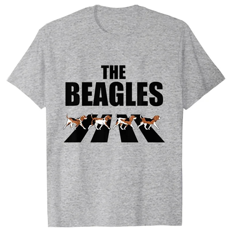 Men Women Classic Beagle T-Shirt - Crazy Beagle Dog Round Neck Tee