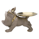 Load image into Gallery viewer, Bulldog Table Sculpture - Resin Decor with Pallet for Home Living Room
