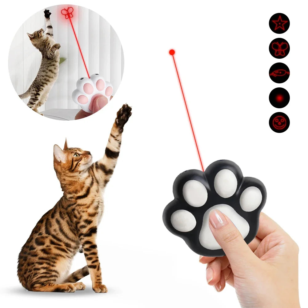 Laser Pattern Pet LED Toy – Rechargeable Interactive Cat Pointer with Bright Animation