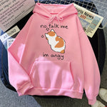 Load image into Gallery viewer, No Talk Me Angry Cat Print Hoodie - Women&#39;s Hip Hop Fleece Pullover
