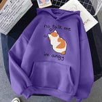 Load image into Gallery viewer, No Talk Me Angry Cat Print Hoodie - Women&#39;s Hip Hop Fleece Pullover
