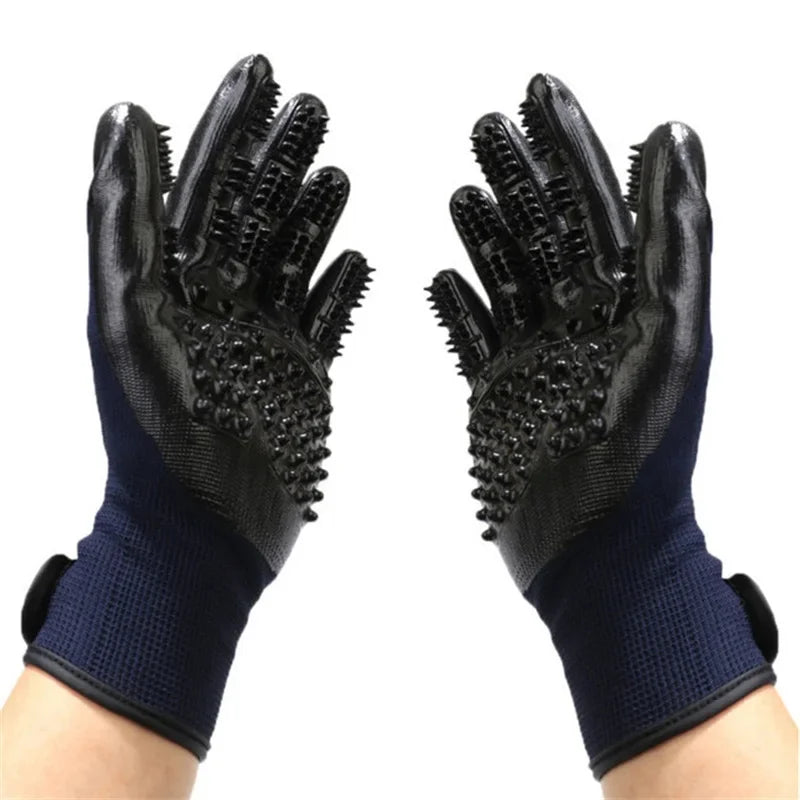 Pet Grooming Gloves - Silicone Massage Brush for Dog Cat Bathing