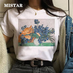 Load image into Gallery viewer, Cat Oil Painting T-Shirt - Women&#39;s Funny Graphic Tee Summer Top
