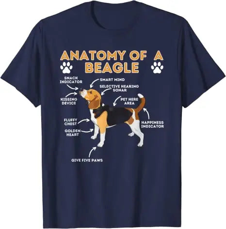 Funny Beagle Anatomy T-Shirt – Cute Dog Lover Gift Tee for Pet Moms