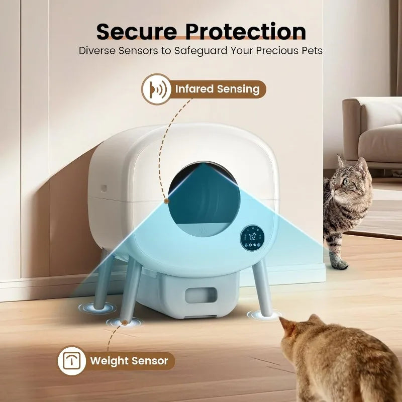 XL Self-Cleaning Litter Box - App Control, Odor-Free Multi-Cat