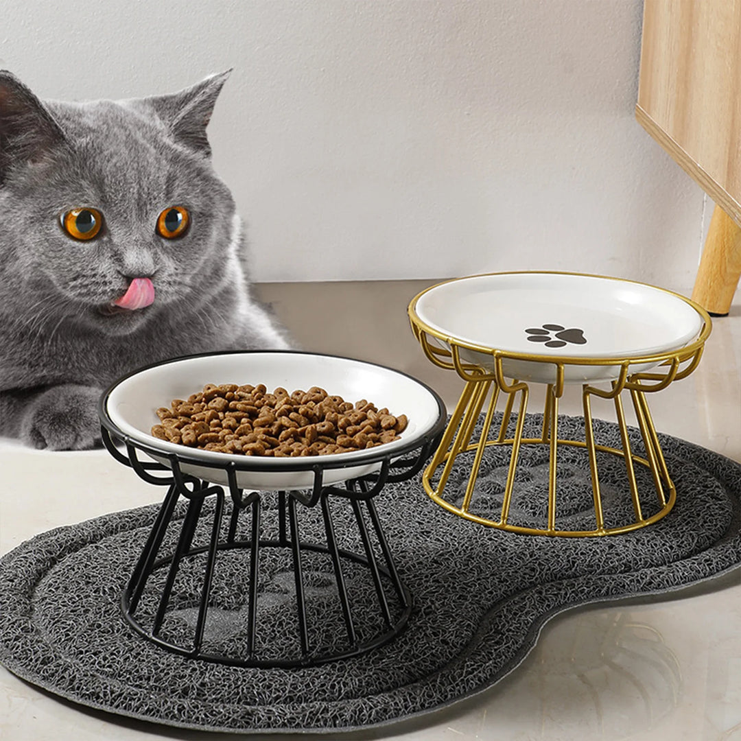 Whisker-Friendly Cat Bowl - Wide Ceramic Anti-Tipping Food Bowl