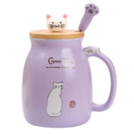 Load image into Gallery viewer, Kawaii Tea Cup - Cute Cat Ceramic Mug with Kitty Lid &amp; Spoon 16oz

