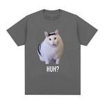 Load image into Gallery viewer, Cat Saying Huh? Funny Meme T-Shirt - 100% Cotton Oversized Tee

