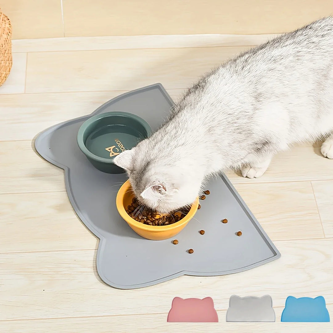 Silicone Non-Stick Pet Feeding Mat & Bowl – Waterproof Tray for Dogs & Cats