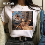 Load image into Gallery viewer, Cat Oil Painting T-Shirt - Women&#39;s Funny Graphic Tee Summer Top
