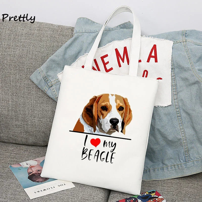 The Beagles Dog Band Canvas Tote Bag - Funny Beagle Lovers Handbag