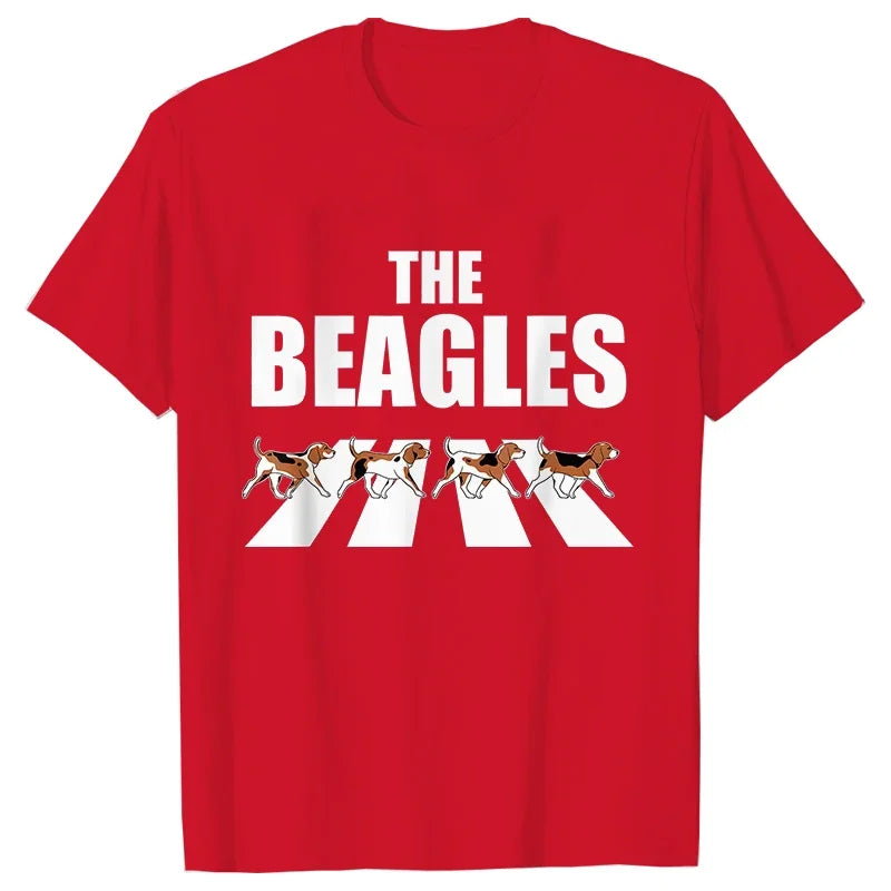 Men Women Classic Beagle T-Shirt - Crazy Beagle Dog Round Neck Tee