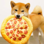Load image into Gallery viewer, Plush Pizza Dog Toy – Squeaky Chew Fun for Small &amp; Large Dogs
