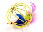 Load image into Gallery viewer, Cat Feather Wand with Bell &amp; Mouse Cage - Interactive Teaser Toy
