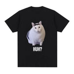 Load image into Gallery viewer, Cat Saying Huh? Funny Meme T-Shirt - 100% Cotton Oversized Tee
