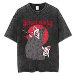 Load image into Gallery viewer, Animal Cat Print Vintage Washed T-Shirt - Y2K Cotton Hip Hop Tee
