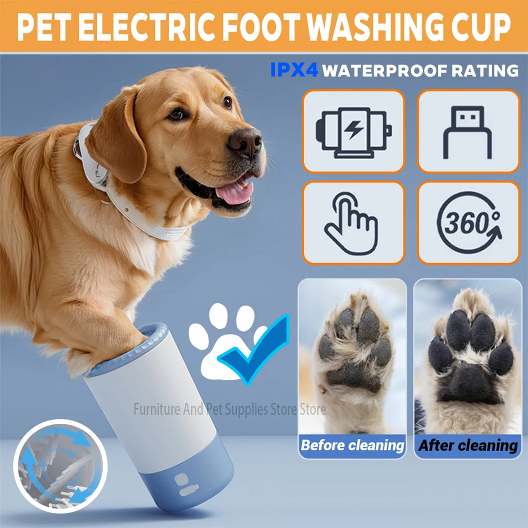 Electric Pet Paw Cleaner – Automatic, Portable, Quiet & Waterproof Foot Wash