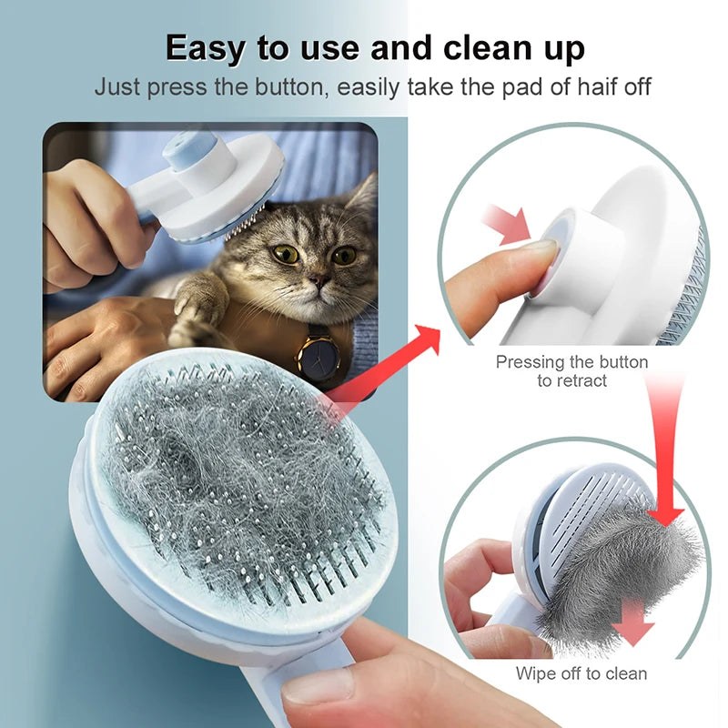 Cat Grooming Brush - Pet Hair Remover Comb for Cats & Dogs