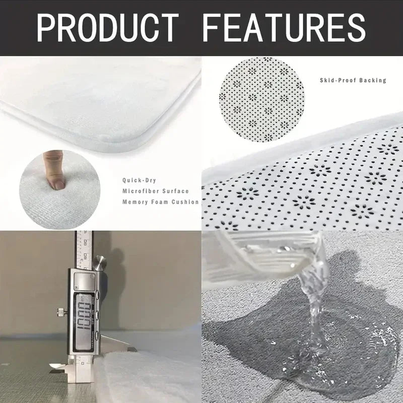 Cat Paw Print Doormat - Absorbent Kitchen Rug Welcome Mat