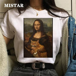 Load image into Gallery viewer, Cat Oil Painting T-Shirt - Women&#39;s Funny Graphic Tee Summer Top
