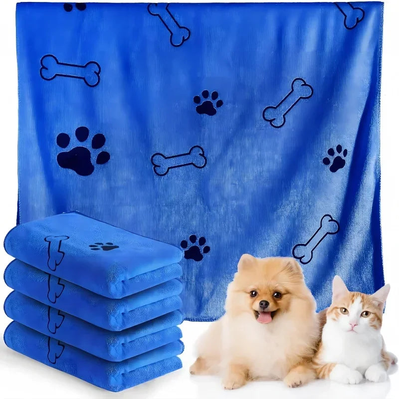 Pet Microfiber Bath Towel 60x100cm - Quick-Drying Absorbent Towel