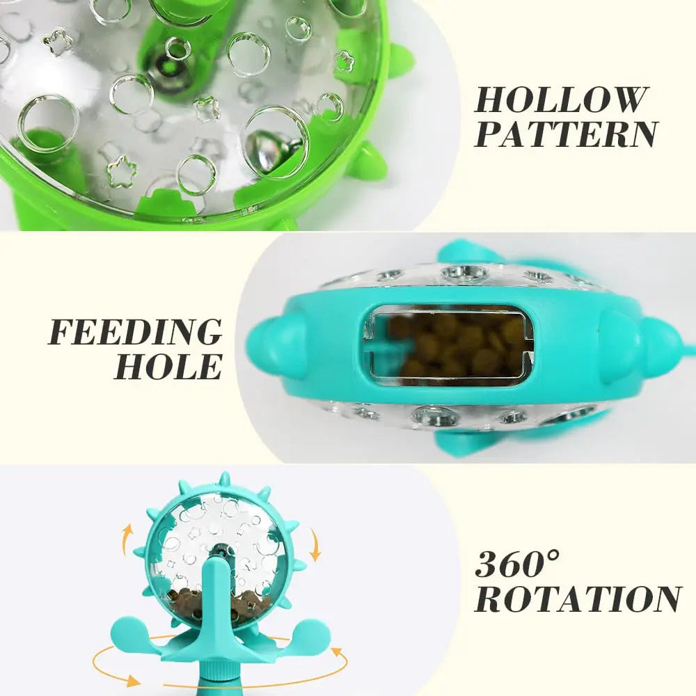 Pet Treat Dispenser Toy - 360° Rotating Interactive Food Feeder