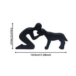 Load image into Gallery viewer, Creative Resin Dog and Owner Statue - Personalized Family Desk Art
