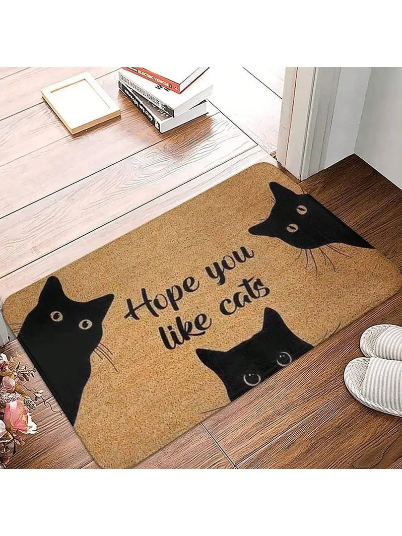 Lovely Cat Pattern Doormat - Non-Slip Indoor Welcome Entrance Rug