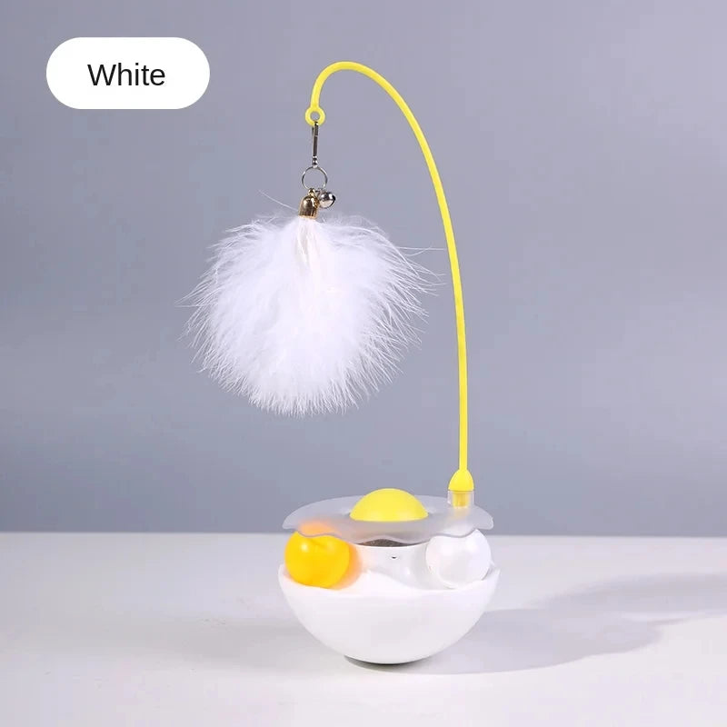 Tumbler Cat Toy - Interactive Turntable with Feather & Ball