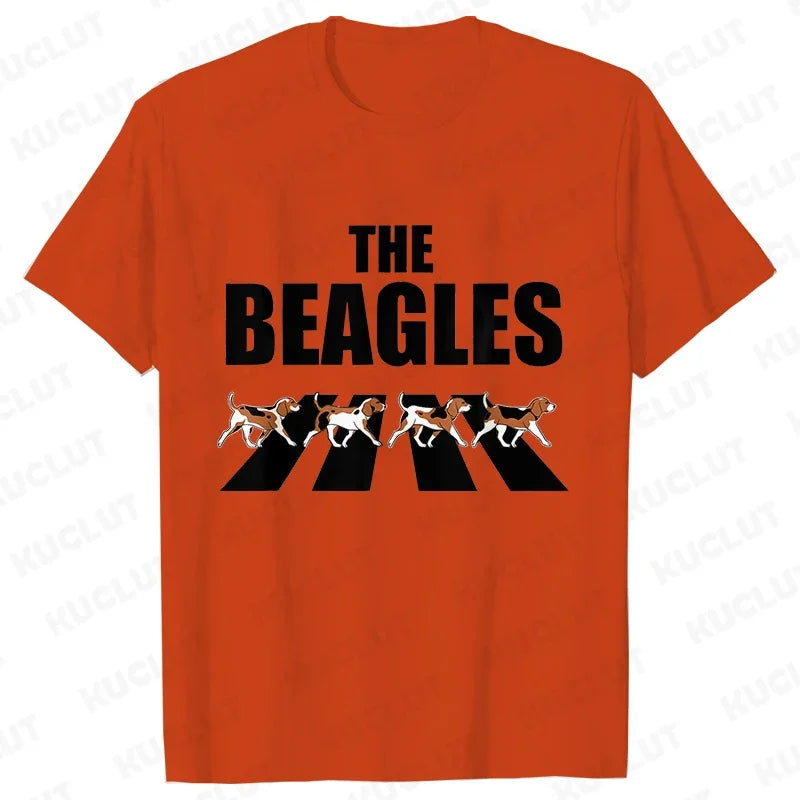 Men Women Classic Beagle T-Shirt - Crazy Beagle Dog Round Neck Tee