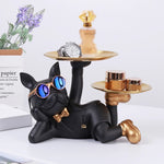 Load image into Gallery viewer, Bulldog Table Sculpture - Resin Decor with Pallet for Home Living Room
